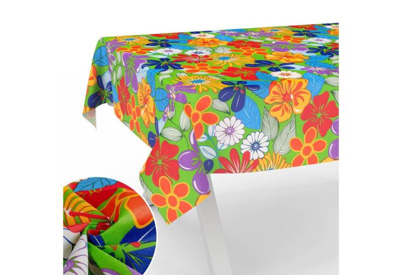 ANRO Tischdecke mit Blumen Botanik aus Stoff Tischwäsche mit Beschichtung Tischtuch (Einzelstück 1-tlg), auch als Gartentischdecke - mit Schutzschicht ANRO Tischdecke mit Blumen Botanik aus Stoff Tischwäsche mit Beschichtung Tischtuch (Einzelstück 1-tlg), auch als Gartentischdecke - mit Schutzschicht von ANRO