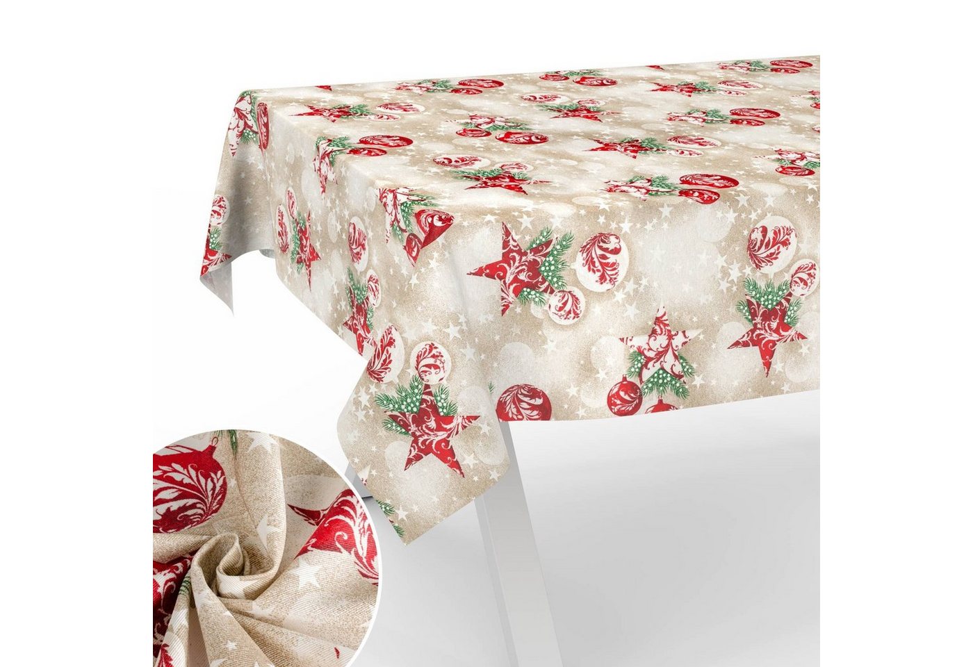 ANRO Tischdecke abwaschbar mit Motiv schmutzabweisend Stoff-Wachstuch 2.0 (Einzelstück 1-tlg), auch als Gartentischdecke - mit Schutzschicht ANRO Tischdecke abwaschbar mit Motiv schmutzabweisend Stoff-Wachstuch 2.0 (Einzelstück 1-tlg), auch als Gartentischdecke - mit Schutzschicht von ANRO