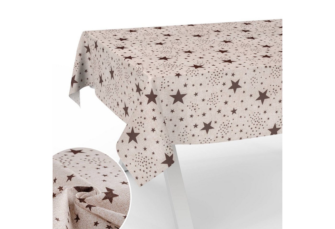 ANRO Tischdecke abwaschbar mit Motiv schmutzabweisend Stoff-Wachstuch 2.0 (Einzelstück 1-tlg), auch als Gartentischdecke - mit Schutzschicht ANRO Tischdecke abwaschbar mit Motiv schmutzabweisend Stoff-Wachstuch 2.0 (Einzelstück 1-tlg), auch als Gartentischdecke - mit Schutzschicht von ANRO