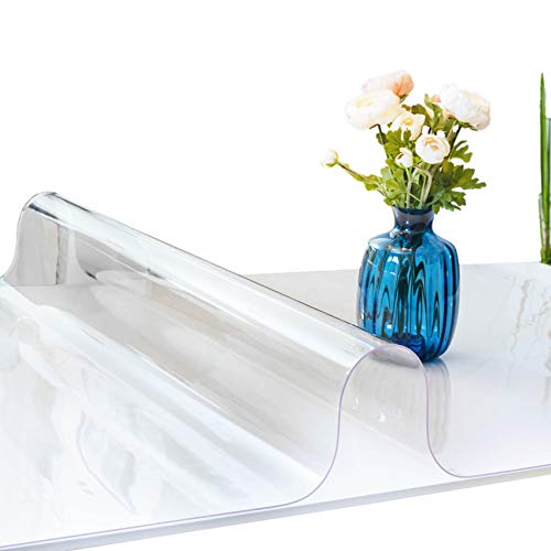 ANRO Tischfolie durchsichtig abwaschbar 2mm Transparent Tischdecke Weich PVC Folie 90x185cm Viele Größen (1000) von ANRO