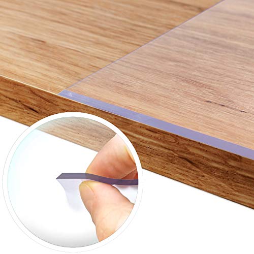 Tischfolie durchsichtig abwaschbar 2mm Transparent Tischdecke Weich PVC Folie abgeschrägte Kante V 45° 100x190cm Viele Größen (1000) von ANRO