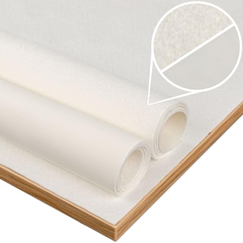 ANRO Tischschoner Tischdeckenunterlage Tischpolster Unterlage Tischdecke Meterware Schutzunterlage Tischschutz Molton Größe Wählbar Glatt 1,5mm mit Vlies Oval 320 x 140cm von ANRO