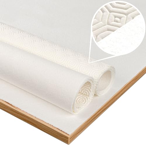 ANRO Tischschoner Tischdeckenunterlage Tischpolster Unterlage Tischdecke Meterware Schutzunterlage Tischschutz Molton Größe Wählbar mit Muster 2,2mm mit Vlies 400 x 140cm von ANRO
