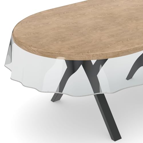 ANRO Transparente Tischdecke Schutzdecke Glasklar Durchsichtig Klarsichtfolie - Marta - 0,3mm Oval 240x140cm Farbe Weiß ANRO Transparente Tischdecke Schutzdecke Glasklar Durchsichtig Klarsichtfolie - Marta - 0,3mm Oval 240x140cm Farbe Weiß von ANRO