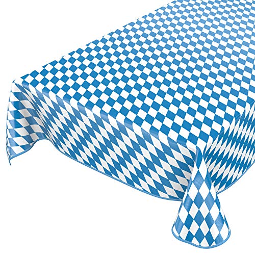 ANRO Wachstuch Tischdecke Wachstuchtischdecke Wachstischdecke Bayern Bayerische Raute Oktoberfest 200x140cm eingefasst von ANRO