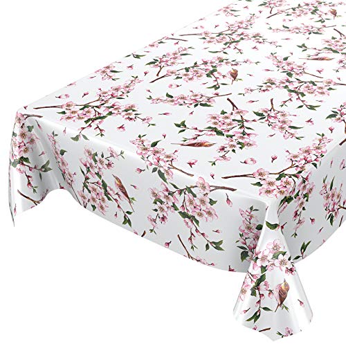 ANRO Wachstuch Tischdecke abwaschbar Wachstuchtischdecke Wachstischdecke Sakura Vogel 120x140cm von ANRO