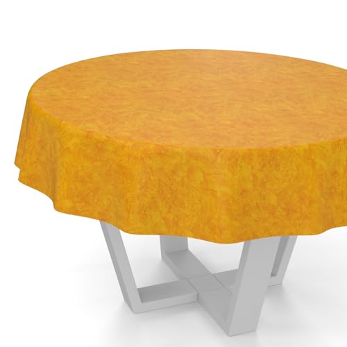 ANRO Wachstuchtischdecke Wachstischdecke Wachstuch Tischdecke abwaschbar Gartentischdecke Rund Oval Eckig Rund 120cm Schnittkante Marmor Orange ANRO Wachstuchtischdecke Wachstischdecke Wachstuch Tischdecke abwaschbar Gartentischdecke Rund Oval Eckig Rund 120cm Schnittkante Marmor Orange von ANRO