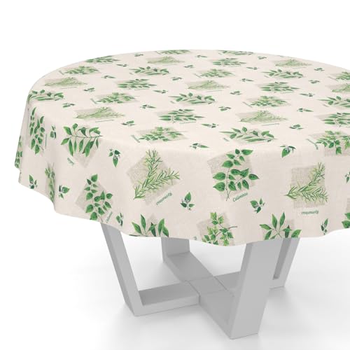 ANRO Wachstuchtischdecke Wachstischdecke Wachstuch Tischdecke abwaschbar Gartentischdecke Wasserabweisend Rund 140cm Schnittkante Kräuter ANRO Wachstuchtischdecke Wachstischdecke Wachstuch Tischdecke abwaschbar Gartentischdecke Wasserabweisend Rund 140cm Schnittkante Kräuter von ANRO