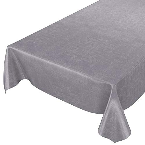 ANRO Tischdecke Wachstuchtischdecke Wachstuch Wachstischdecke Tischdecke Beton Grau Uni Urban 240x140cm von ANRO