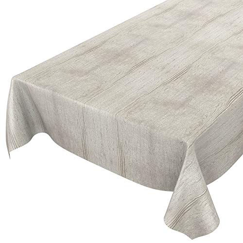 ANRO Wachstuchtischdecke abwaschbar Garten Tischdecke Wachstuch Rund Oval Eckig Indoor Outdoor Holz Grau 220x140cm ANRO Wachstuchtischdecke abwaschbar Garten Tischdecke Wachstuch Rund Oval Eckig Indoor Outdoor Holz Grau 220x140cm von ANRO