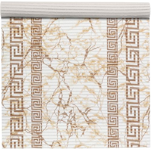 ANRO Weichschaummatte Badematte Bad Dusche WC Vorleger Teppich Antirutsch Badläufer Griechischer Marmor Beige 1500x65cm (15m) von ANRO