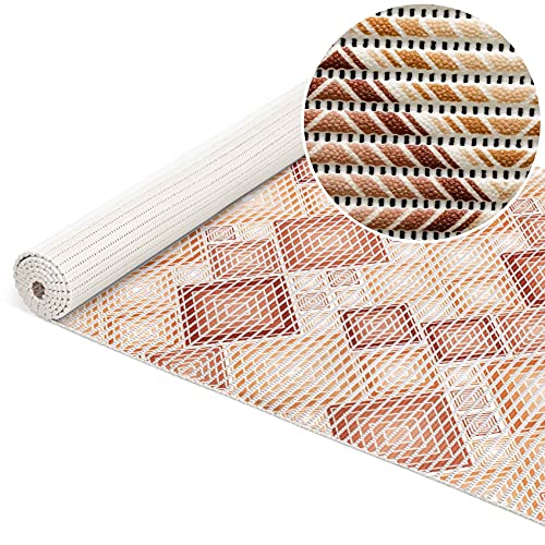 ANRO Weichschaummatte Badematte Badvorleger Duschvorleger Antirutsch Badläufer Patchwork Beigebraun 400x65cm von ANRO