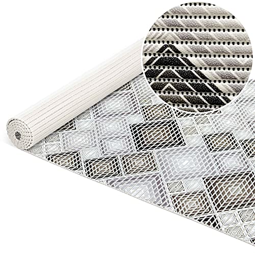 ANRO Weichschaummatte Badematte Badvorleger Duschvorleger Antirutsch Badläufer Patchwork Graublau 1500x65cm (15m) von ANRO