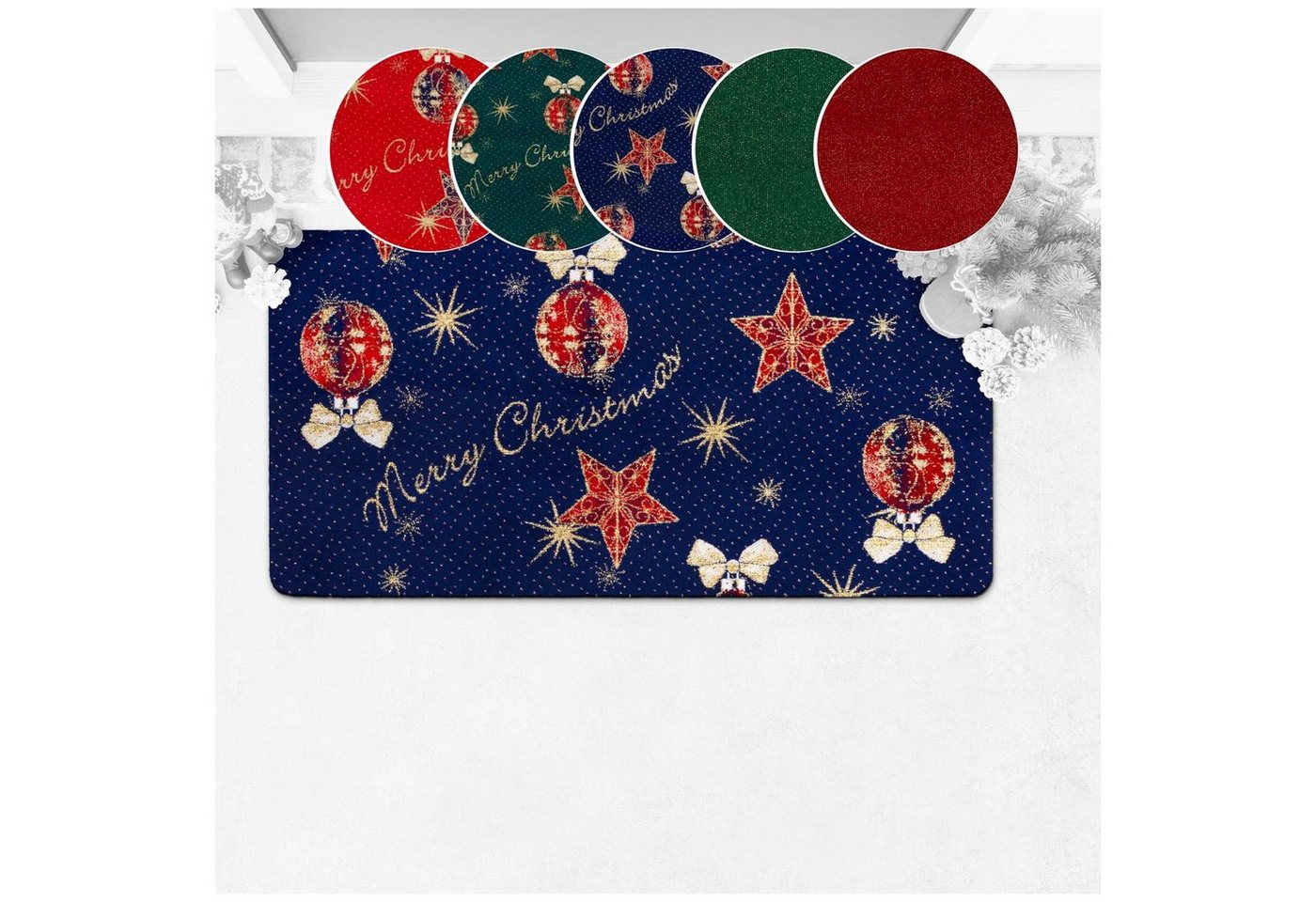 ANRO Fußmatte Küchenläufer Fußmatte Teppichvorleger Flurläufer Textil Weihnachten, Rechteckig, Höhe: 3 mm, Textil ANRO Fußmatte Küchenläufer Fußmatte Teppichvorleger Flurläufer Textil Weihnachten, Rechteckig, Höhe: 3 mm, Textil von ANRO