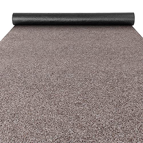 ANRO Fußmatte Schmutzfangmatte Teppich Läufer Sauberlaufmatte Indoor Outdoor Flur Eingang Poet Beige 100x1000cm (10M) von ANRO