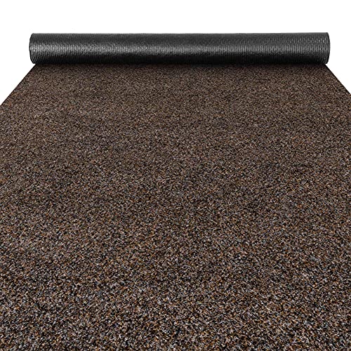 ANRO Fußmatte Schmutzfangmatte Teppich Läufer Sauberlaufmatte Indoor Outdoor Flur Eingang Poet Braun 100x1000cm (10M) von ANRO