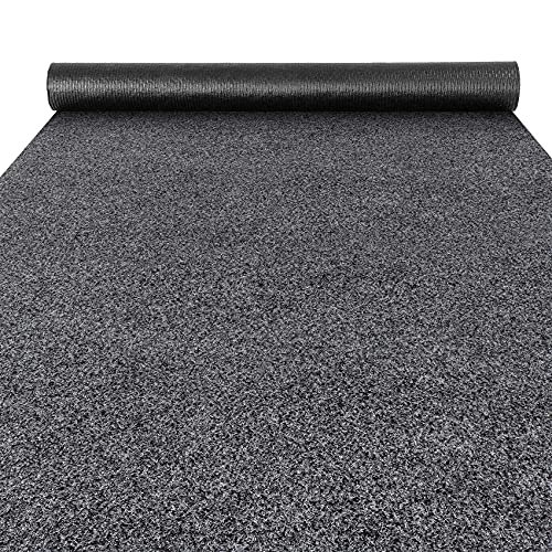 ANRO Fußmatte Schmutzfangmatte Teppich Läufer Sauberlaufmatte Indoor Outdoor Flur Eingang Poet Grau 100x260cm von ANRO