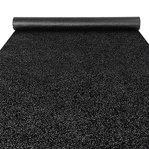 ANRO Fußmatte Schmutzfangmatte Teppich Läufer Sauberlaufmatte Indoor Outdoor Flur Eingang Poet Schwarz 100x1000cm (10M) von ANRO