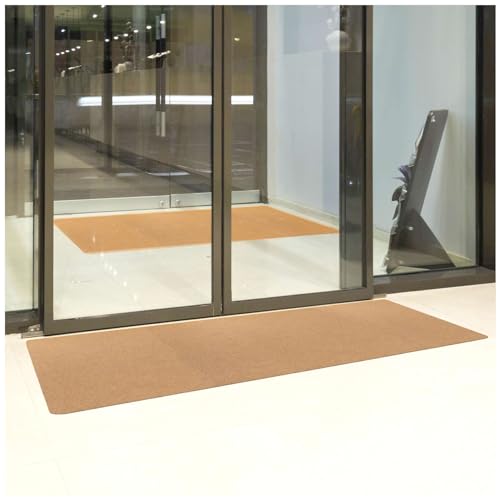 Fußmatte Schmutzfangmatte Türmatte Outdoor Fußabstreifer Türvorleger rutschfest Fussmatte Sauberlaufmatte Eingangsmatte Innen Außen Jumbo Beige 80x120cm von ANRO