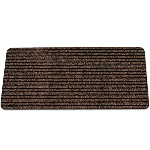 Schmutzfangmatte Mischa – Fußmatte Türmatte für Innen & Außen | rutschfest & pflegeleicht Flur, Eingang, Balkon, Gewerbe Mischa Braun 40x80cm von ANRO