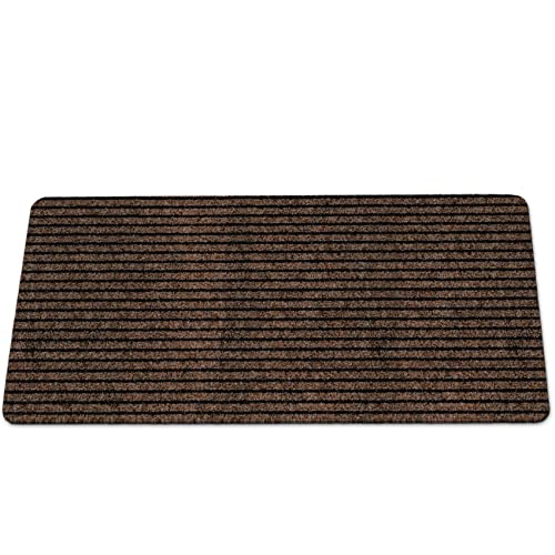 Fußmatte Schmutzfangmatte Türmatte Outdoor Fußabstreifer Türvorleger rutschfest Fussmatte Sauberlaufmatte Eingangsmatte Innen Außen Mischa Braun 50x100cm von ANRO