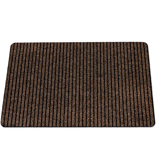 Fußmatte Schmutzfangmatte Türmatte Outdoor Fußabstreifer Türvorleger rutschfest Fussmatte Sauberlaufmatte Eingangsmatte Innen Außen Mischa Braun 60x90cm von ANRO