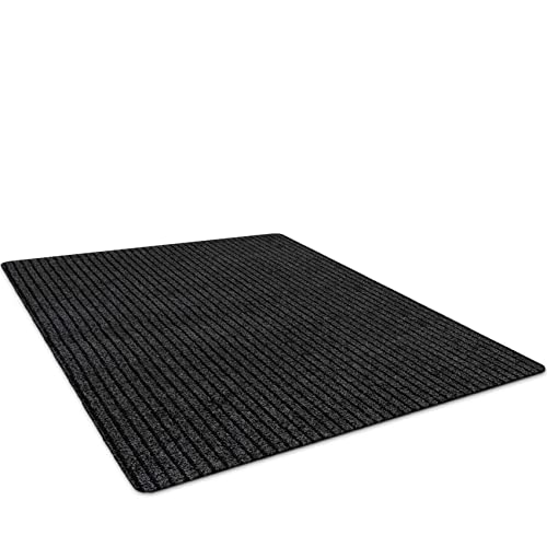 Schmutzfangmatte Mischa – Fußmatte Türmatte für Innen & Außen | rutschfest & pflegeleicht Flur, Eingang, Balkon, Gewerbe Mischa Schwarz 90x150cm von ANRO