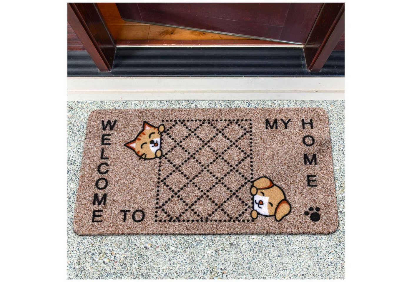 ANRO Fußmatte Rutschfeste Gummibasis Türmatte Schmurzfangmatte, eckig, Höhe: 9 mm, 3D-Effekt Größe 40x70cm von ANRO