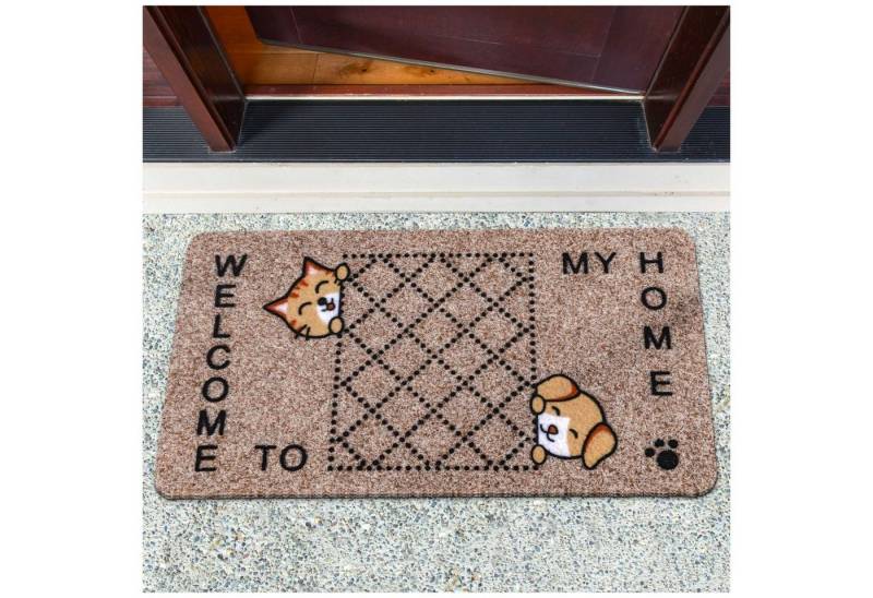 ANRO Fußmatte Rutschfeste Gummibasis Türmatte Schmurzfangmatte, eckig, Höhe: 9 mm, 3D-Effekt Größe 40x70cm von ANRO