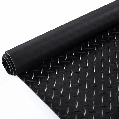 ANRO Gummimatte Schutzmatte Meterware Bodenmatte Tränenblech Gummiläufer 100cm Breit 3mm stark Schwarz 130 x 100cm ANRO Gummimatte Schutzmatte Meterware Bodenmatte Tränenblech Gummiläufer 100cm Breit 3mm stark Schwarz 130 x 100cm von ANRO