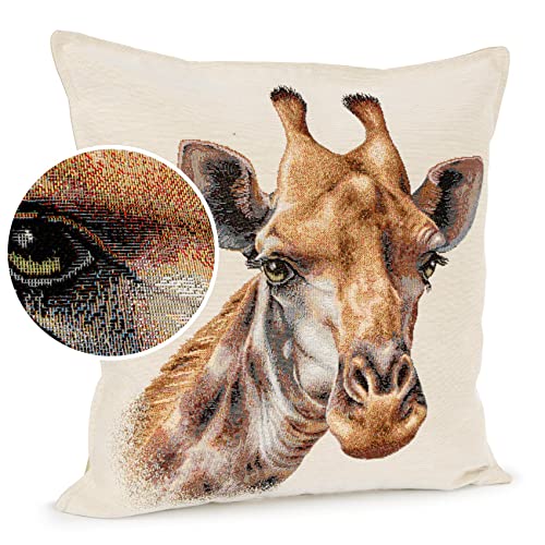 Kissenbezug Dekokissen Kissen Sofakissen Kissenbezüge Kissenhülle Gobelin Giraffe 45x45cm ohne Füllung von ANRO