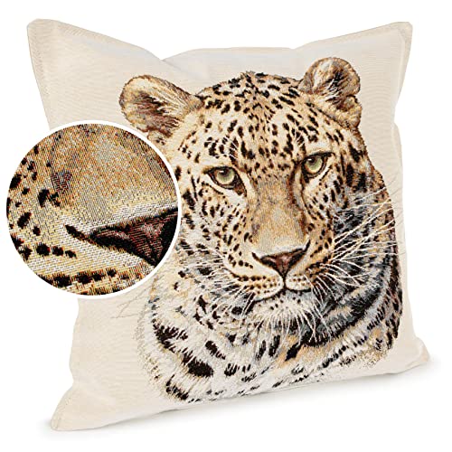 ANRO Kissenbezug Dekokissen Kissen Sofakissen Kissenbezüge Kissenhülle Gobelin Leopard 45x45cm mit Füllung ANRO Kissenbezug Dekokissen Kissen Sofakissen Kissenbezüge Kissenhülle Gobelin Leopard 45x45cm mit Füllung von ANRO