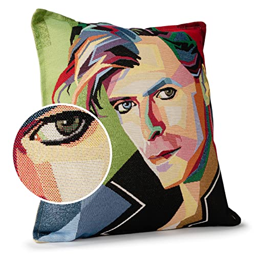 ANRO Kissenbezug Dekokissen Kissen Sofakissen Kissenbezüge Kissenhülle Gobelin Motiv David Bowie 45x45cm mit Füllung von ANRO