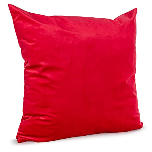 ANRO Kissenbezug Kissenhülle Kissen Deko-Kissen Sofa Kissen Couch Kissen Samt Theaterrot 50x50cm mit Füllung ANRO Kissenbezug Kissenhülle Kissen Deko-Kissen Sofa Kissen Couch Kissen Samt Theaterrot 50x50cm mit Füllung von ANRO