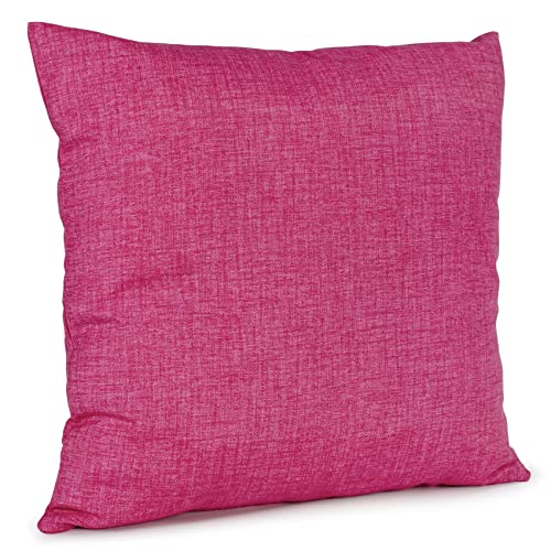 ANRO Kissenbezug Kissenhülle Kissen Sofakissen Zierkissen Deko Kissenbezüge Leinenoptik Fuchsia 40x40cm mit Füllung von ANRO