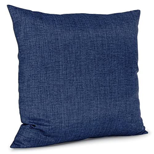 ANRO Kissenbezug Kissenhülle Kissen Sofakissen Zierkissen Deko Kissenbezüge Leinenoptik Jeansblau 40x40cm mit Füllung von ANRO