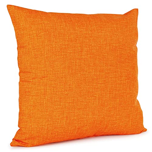 ANRO Kissenbezug Kissenhülle Kissen Sofakissen Zierkissen Deko Kissenbezüge Leinenoptik Orange 40x40cm ohne Füllung von ANRO