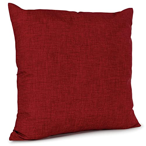 ANRO Kissenbezug Kissenhülle Kissen Sofakissen Zierkissen Deko Kissenbezüge Leinenoptik Rot 40x40cm ohne Füllung von ANRO