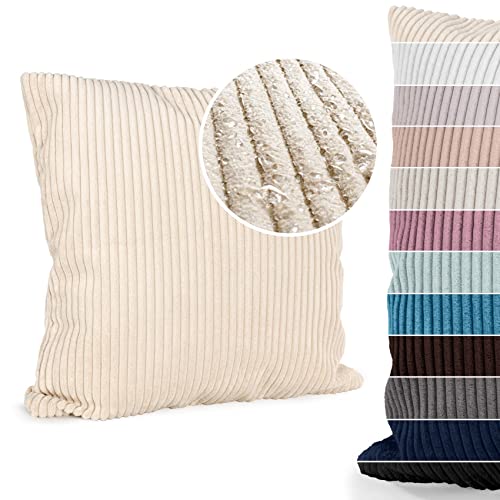 ANRO Kissenbezug Kissenhüllen Kissen Deko-Kissen Zierkissen Zierkissenbezug Kordsamt Creme 50x50cm ohne Füllung ANRO Kissenbezug Kissenhüllen Kissen Deko-Kissen Zierkissen Zierkissenbezug Kordsamt Creme 50x50cm ohne Füllung von ANRO