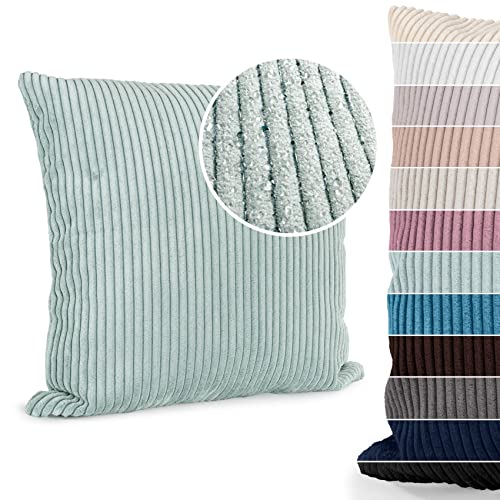 ANRO Kissenbezug Kissenhüllen Kissen Deko-Kissen Zierkissen Zierkissenbezug Kordsamt Helltürkis 40x40cm ohne Füllung ANRO Kissenbezug Kissenhüllen Kissen Deko-Kissen Zierkissen Zierkissenbezug Kordsamt Helltürkis 40x40cm ohne Füllung von ANRO