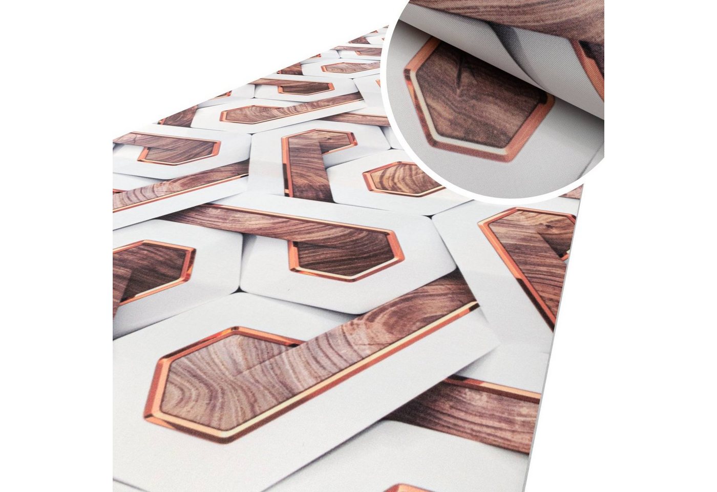 ANRO Küchenläufer Küchenläufer Flurteppich Läufer Küche Textil TAREK Space Holz Braun, Rechteckig, Höhe: 3 mm, Textil ANRO Küchenläufer Küchenläufer Flurteppich Läufer Küche Textil TAREK Space Holz Braun, Rechteckig, Höhe: 3 mm, Textil von ANRO
