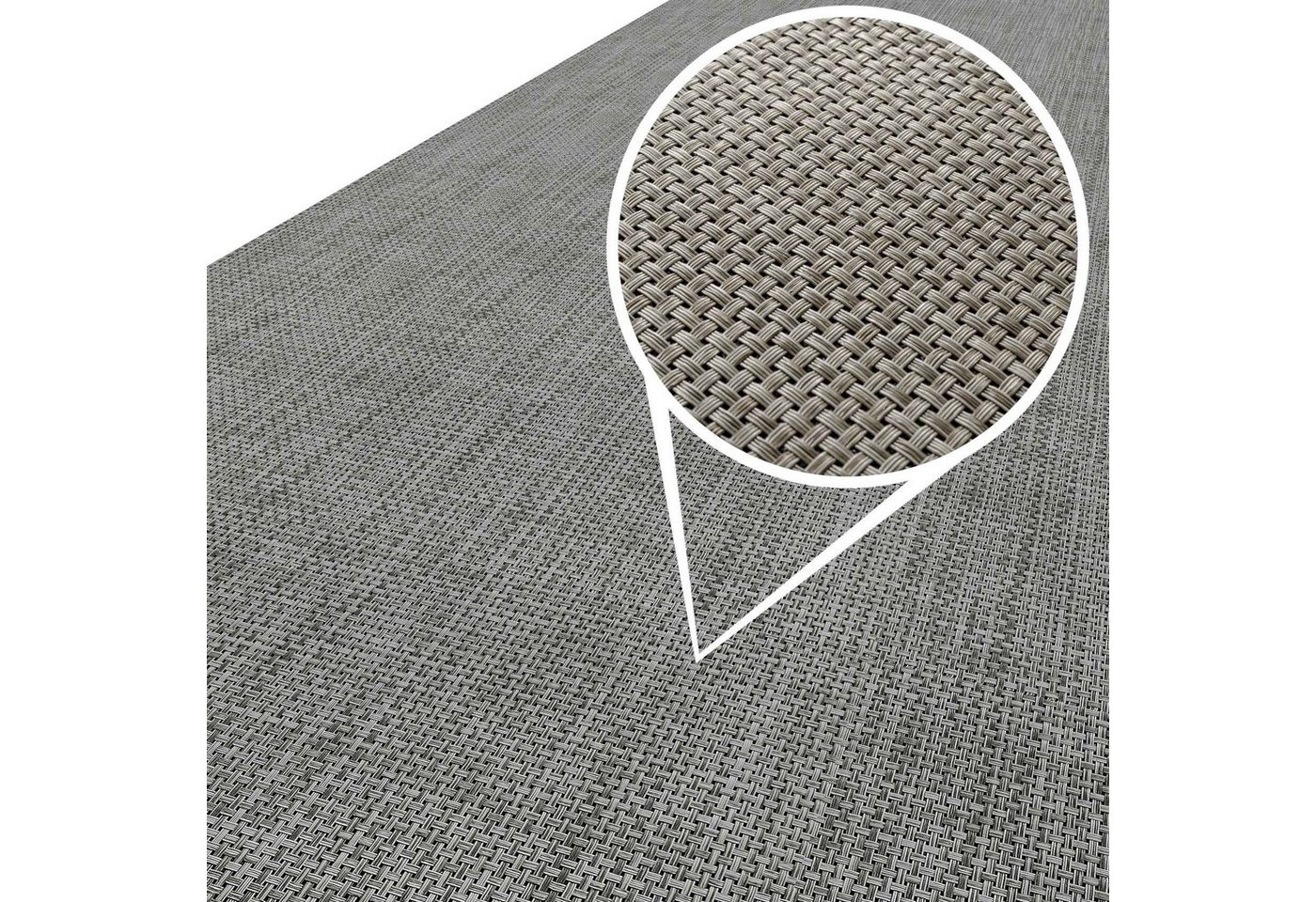 ANRO Küchenläufer Outdoorläufer Teppich Läufermatte TATAMI Rattan Robust Wasserabweisen, Rechteckig, Höhe: 3 mm, Rattanoptik von ANRO