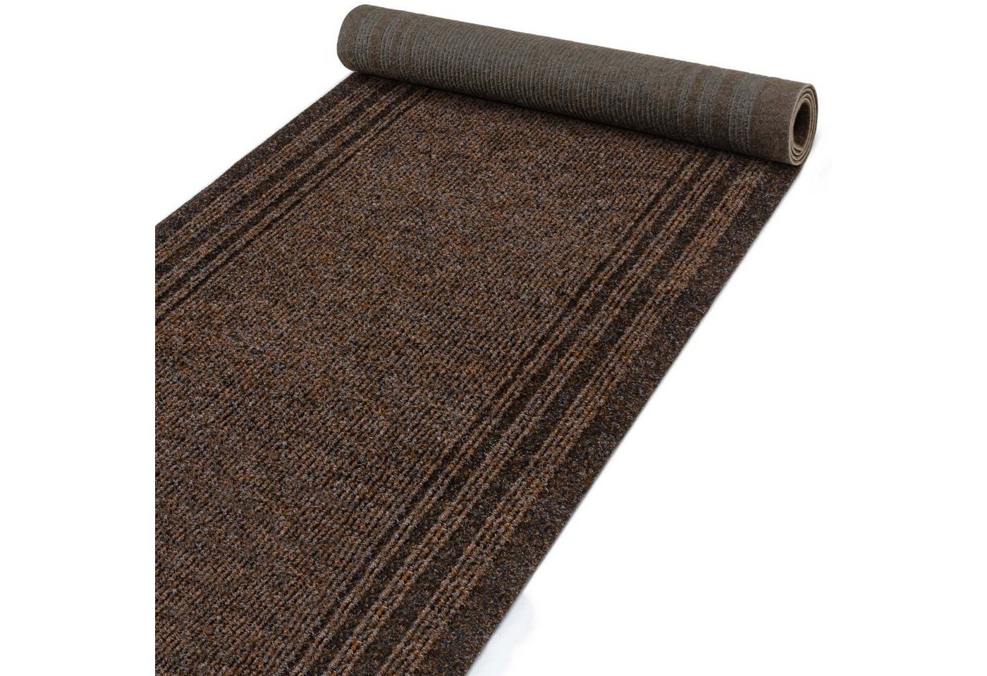 ANRO Küchenläufer Teppich Flurläufer Läufer Textil PASSAT Gestreift Beige Robust Wassera, Rechteckig, Höhe: 5 mm, Textil von ANRO