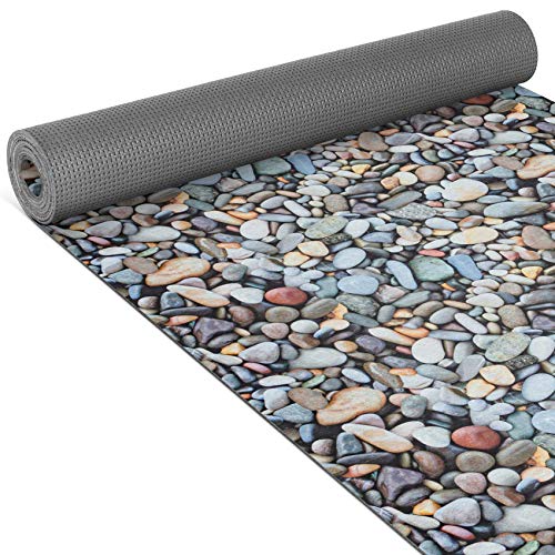 ANRO Küchenläufer Teppich Läufer gewebt Muster Kiesel Steine 65x350cm Viele Größen/Muster von ANRO