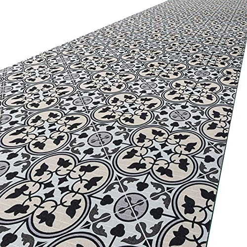 ANRO Küchenteppich Küchenläufer Teppich Läufer Küche waschbar rutschfest Liberty Abwaschbar 1000 x 52cm (10m) von ANRO