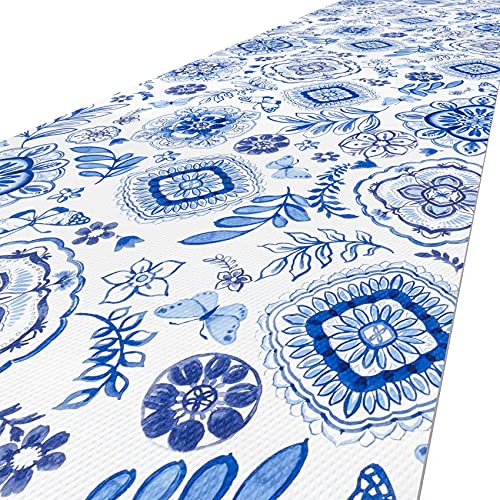 ANRO Küchenteppich Küchenläufer rutschfest & waschbar Teppich Küche Läufer Teppichläufer Bodenmatte für Küche Flur Azulejos Abwaschbar 200 x 48cm von ANRO