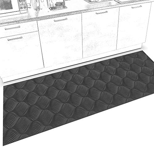 ANRO Läufer Teppich Küchenläufer Weich rutschfest anpassbar Velour Baker Grau 65x240cm Viele Größen/Muster von ANRO