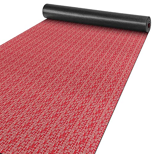 ANRO Läufer Teppich-Läufer Flur Küchenläufer rutschfest waschbar Teppichläufer Küchenteppich anpassbar Itaca Rot 140x67cm bis 5m Länge von ANRO