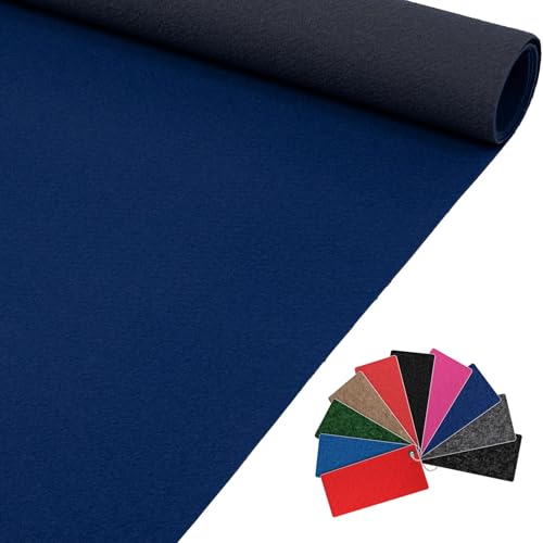 Messeteppich Event Teppich Teppich Läufer Meterware Hochzeitsteppich Empfangsteppich VIP Alex Läufer Flur 100 x 100 cm Marineblau von ANRO