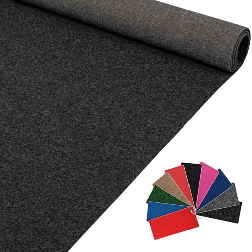 Messeteppich Event Teppich Teppich Läufer Meterware Hochzeitsteppich Empfangsteppich VIP Alex Läufer Flur 2000 x 100 cm Anthrazit von ANRO